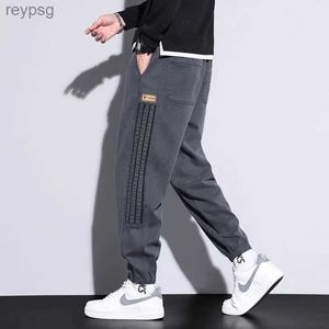 Pantalon homme Pantalon de jogging en coton pour homme fine saruel design rayé coupe couverte noir et gris été YQ240115