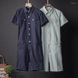 Pantalons pour hommes Hommes Europe et États-Unis Street Personnalité Combinaison Mâle Summer Couple Modèles Combinaisons à manches courtes Japonais
