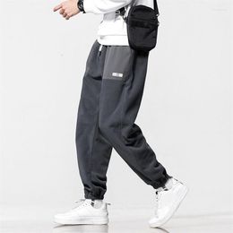 Pantalones para Hombres Moda para Hombres Cintura Elástica Otoño Invierno Moda Polar Cálido Comodidad Pantalon Tallas Grandes Correr Deporte Pantalones De Chándal Hombres Harem