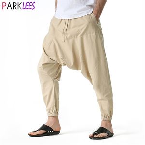 Pantalons pour hommes Hippie Baggy Genie Boho Yoga Harem Pantalon Coton Bas Entrejambe Joggers Pantalon De Survêtement Casual Hip Hop Streetwear Pantalon 3XL 220914