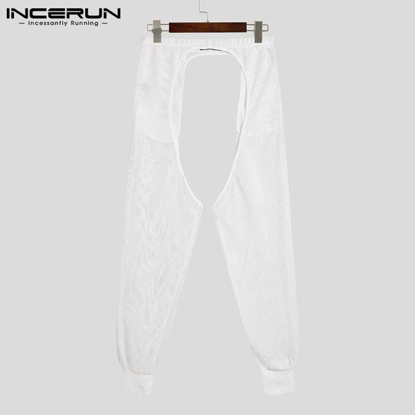 Pantalons pour hommes Hommes Hommes Mesh Transparent Creux Out Couleur Solide Pantalon Sexy 2023 Streetwear Pantalon de vacances S-5XLMen's Heat22