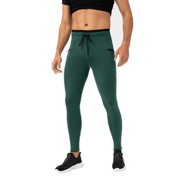 Pantalones de hombre, pantalones ajustados de Fitness para hombre, pantalones de chándal de entrenamiento de baloncesto para correr al aire libre con bolsillo y cremallera de secado rápido W0325