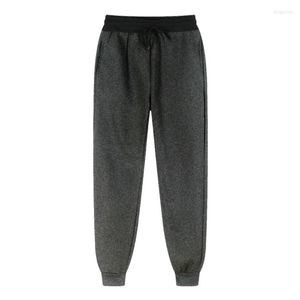 Pantalons pour hommes Couleur unie Automne et hiver Polaire Casual Mode Femme Cordon élastique Harajuku Crayon