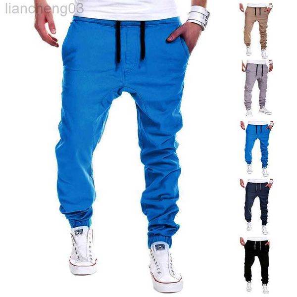 Men's Pants Pantalon de Jogging de Sport pour hommes pantalon décontracté Joggers avec poches mode bas pantalons d'entraînement de course pantalons de survêtement vêtements de Fitness W0411