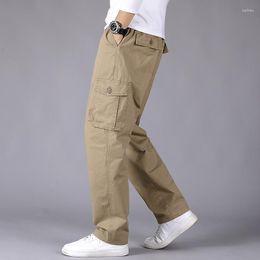 Pantalons pour hommes Hommes Cargo Droit Hommes Casual Multi Poche Militaire Globale Outwear Lâche Pantalon Long Joggers Armée Tactique Taille