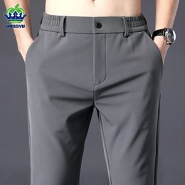 Hommes Pantalons Hommes Été Casual Mince Affaires Stretch Slim Fit Taille Élastique Jogger Coréen Classique Bleu Noir Gris Marque Pantalon Homme 230718