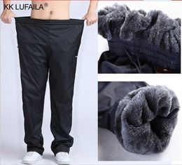 Men's Pants Pantalones de invierno muy cálidos para hombre, pantalones de lana gruesa para correr, pantalones de lana, pantalones de chándal impermeables, cortavientos, pantalones Cargo para hombre 4XL 5XL 6XL Z0306