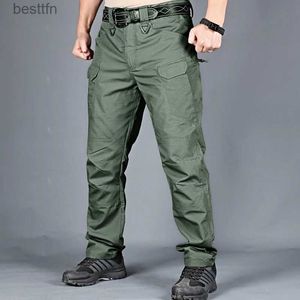 Pantalon masculin camouflage militaire masculin pantalon cargo de combat extérieur élastique élastique lti pantalon imperméable camping randonnée armée pantl231222