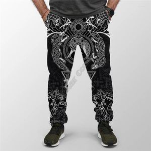 Herenbroek heren viking stijl jogger fenrir en skollhati mannen voor vrouwen 3d overal over gedrukte joggers hiphop joggingbroeken