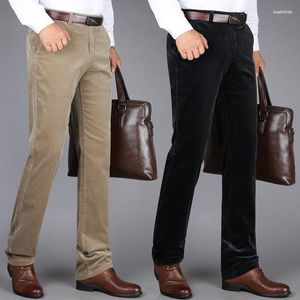 Pantalons pour hommes Hommes Hiver Automne Mode Chaud Solide Couleur Rétro Corduroy Business Casual Papa Vintage Épaissir Premium Droit