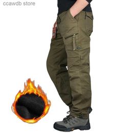Pantalons pour hommes Pantalon polaire d'hiver pour hommes salopette de travail thermique chaud noir Camouflage sport militaire pantalon tactique pantalon de randonnée américain T240108