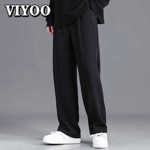 Men's Pants Hommes Y2K noir coréen vêtements pantalon droit décontracté large pantacourt Streetwear costumes pantalon salopette pantalons de survêtement pour homme W0325