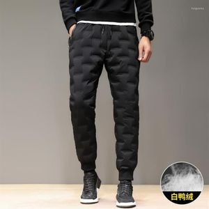 Pantalones para hombres Yapu M-5XL Invierno Al aire libre Abajo Sólido Espesar A prueba de viento Cálido 80% Relleno de pato blanco Senderismo Camping Trek267y