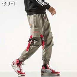 Pantalons pour hommes hommes poches latérales Cargo Harem mâle Tatical Joggers pantalon mode Streetwear pantalons de survêtement amples Hip Hop Casual1