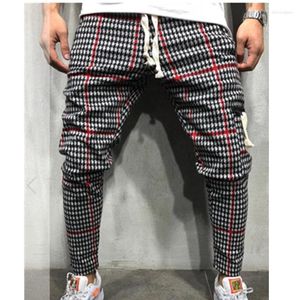 Pantalons pour hommes Hommes Slim Fit Stripe Plaid Long Pant 2022 Automne Casual Sport Pantalons Hommes Petits Pieds Joggers Mâle Stacked Sweatpants