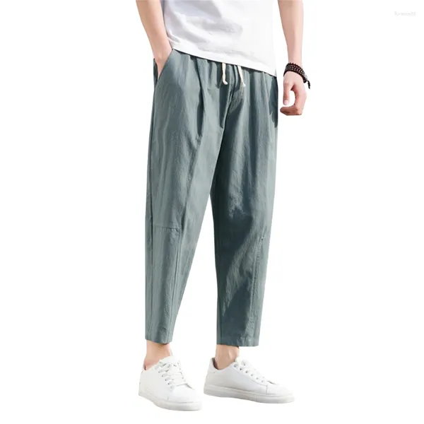 Pantalones para hombres Hombres Color Sólido Algodón Mezclado Casual Pantalones rectos sueltos para primavera verano Liquidación Venta al por mayor Drop