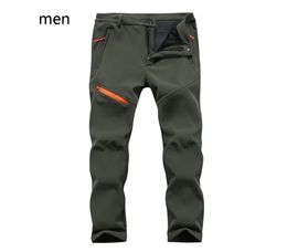 Pantalons pour hommes Pantalons de sport pour hommes Ski de plein air Pêche Softshell Pantalons de randonnée Polaire Épais Chaud Imperméable Automne Hiver Pantalons Femmes Z230728