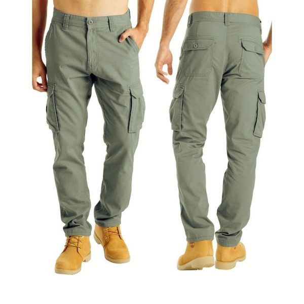 Pantalons pour hommes Hommes Printemps Automne avec poche Couleur unie Noir Vert Gris Homme Entraînement en plein air Jogger Gym Fitness Pantalon cargo