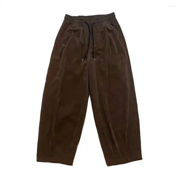 Pantalons pour hommes Hommes Droite Style japonais Rétro jambe large avec taille élastique Poches profondes Lâche Casual pour un