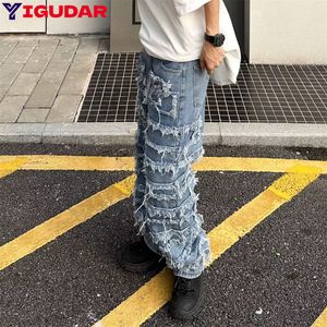 Pantalones para hombres hombres jeans rectos pantalones moda
