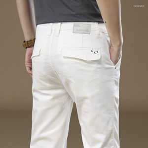 Herenbroek Heren Stretch Skinny Fashion Casual Slim Fit Denim Broek Wit Mannelijke merkkleding Zakelijk voor chino's