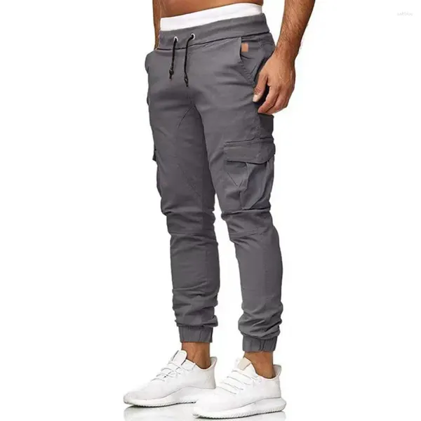 Pantalons pour hommes Hommes Cargo élégant avec cordon de serrage à la cheville Multi poches Slim Fit Design Casual Streetwear pour plus