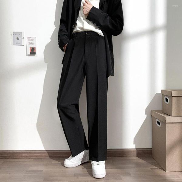 Pantalons pour hommes Hommes Costume Solide Full Baggy Casual Pantalon à jambes larges pour hommes Kaki Noir Blanc Style japonais Streetwear Oversize Homme