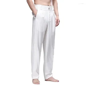 Pantalons pour hommes Hommes Été Léger Respirant Coton Lin Casual Mens Solide Droite Harem Mode Pantalon Lâche