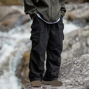 Pantalon pour hommes pantalons de survêtement masculin cargo extérieur imperméable avec taille multiples élastiques tissu respirant idéal pour le camping