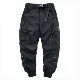 Pantaloni da uomo Uomo Cargo tattico Moda funzionale Multi tasche Pantaloni Hip Hop Streetwear Zipper Techwear BlackMen's Drak22