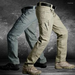 Pantalons pour hommes Hommes Pantalons cargo tactiques Multi Pocket Taille élastique Militaire Casual imperméable SWAT Combat Joggers S-3XL Springmen