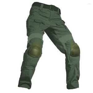 Pantalon masculin pantalon tactique camouflage camouflage multicam pantalon de cargaison occasionnel vert avec un genou