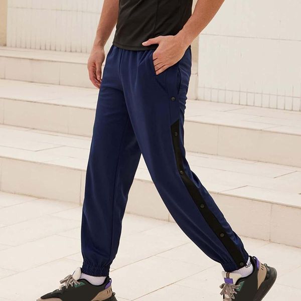 Pantalones de hombres Los hombres desgarran el baloncesto atlético corriendo jogger suelto con bolsillos en paracaídas para hombre grande y alto