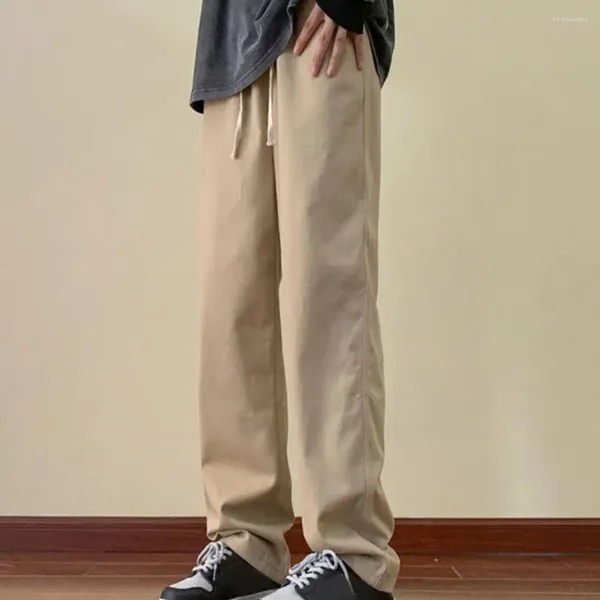 Pantalons pour hommes Hommes épais Baggy Pantalon coupe régulière Style japonais Cordon élastique Cargo avec poches pour l'hiver