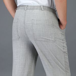 Pantalons pour hommes Pantalons pour hommes Casual Linen Summer Thin taille élastique Business Office 5XL Plus la taille 230718