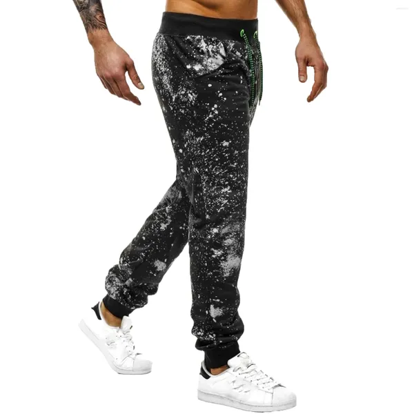 Pantalons pour hommes Pantalons pour hommes Harem Hip Hop Tendance Mode Respirant Coloré Imprimer Sports Cravate Pieds À Lacets Bas Avec Poches