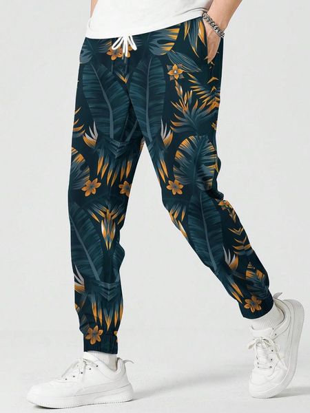 Pantalones de hombre Pantalones de hombre Diseño de patrón hawaiano 3D Impreso Pantalón de chándal Moda Mujer Streetwear Casual Jogging al aire libre