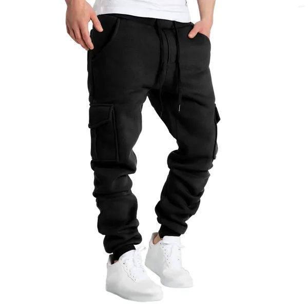 Pantalon masculin pantalon masculin épisser le pantalon de travail de poche décontracté pour les vêtements de sport