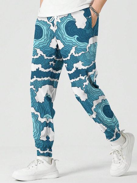 Pantalones de hombre Pantalones de hombre Diseño de patrón de onda de surf Pantalón de chándal estampado 3D Moda Hombre Mujer Streetwear Casual Jogging al aire libre