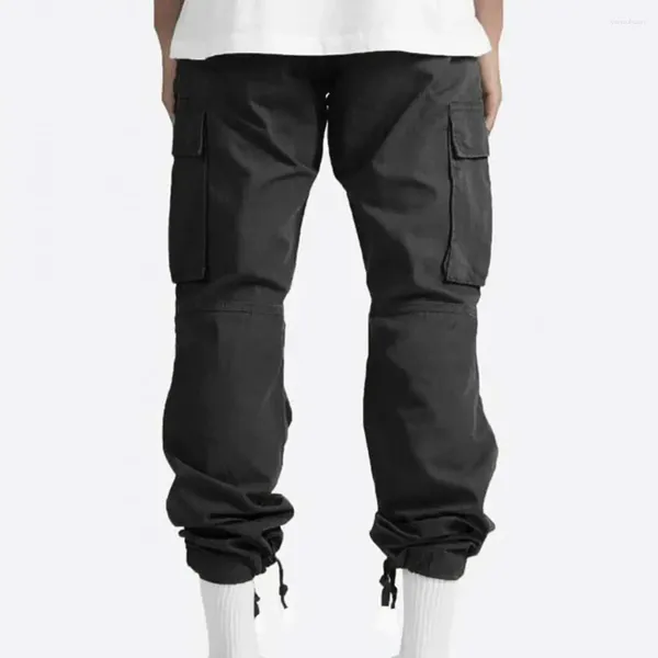 Pantalon masculin pantalon masculin vintage de style américain cargo avec taille élastique multiples tissu respirant pour la mode de streetwear sportif