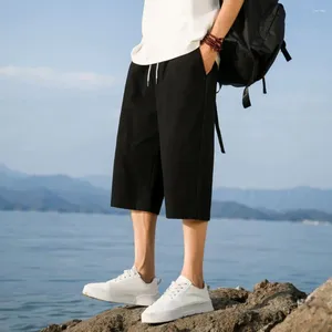 Herenbroek mannen veelzijdige zomer joggingbroek comfortabel los fit zijzakken verstelbare taille voor trekkoord voor sportopleiding