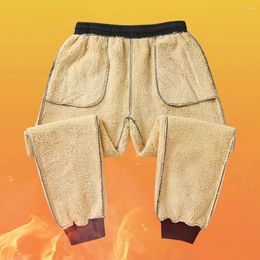 Herenbroeken Heren Warme winterbroeken Dikke pluche joggingbroek met trekkoord en elastische taillezakken voor koude herfst