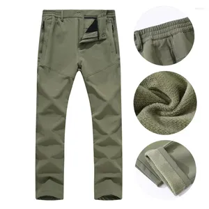 Pantalons pour hommes hommes hiver peluche garder au chaud imperméable neige ski escalade randonnée polaire doublé ripstop camping coupe-vent en plein air