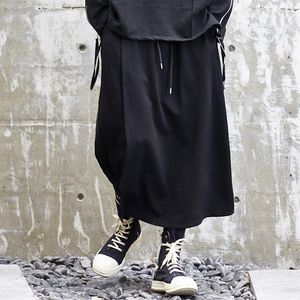 Pantalons pour hommes Hommes Femmes Mode Causal Large Jambe Pantalon Japon Style Noir Harem Jupe Pantalon Streetwear Hip Hop Gothique Lâche Mâle Kimono