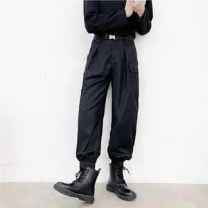 Pantalones para hombres Hombres Mujeres Streetwear Moda Cinturón Bolsillo Casual Cargo Harem Pantalón para pareja Japón Harajuku Pantalones coreanos MaleMen's