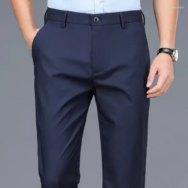 Pantalon masculin pour hommes affaires décontractée mode mince droite polyvalent