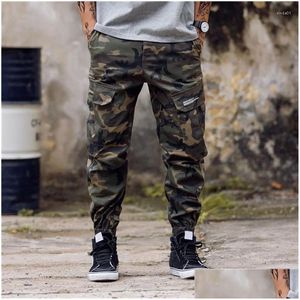 Pantalon masculin cargo cargo noire camouflage jogging zipper combinaison panton