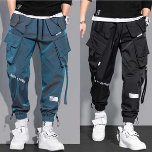 Herenbroek Heren Laadbroek Fashion Hip Hop Multi Pocket Broek Fashion Street Clothing Solid Sports Pants Jogging Mens Casual Cotton TrouserL2404