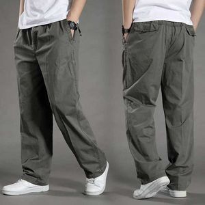 Pantalon masculin pantalon cargo printemps coton pantalon de travail noir grand taille d'été