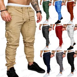 Pantalones de hombre pantalones cargo para hombre con 4 bolsillos multicolor Joggers baratos de moda pantalones para hombre ropa casual T240126